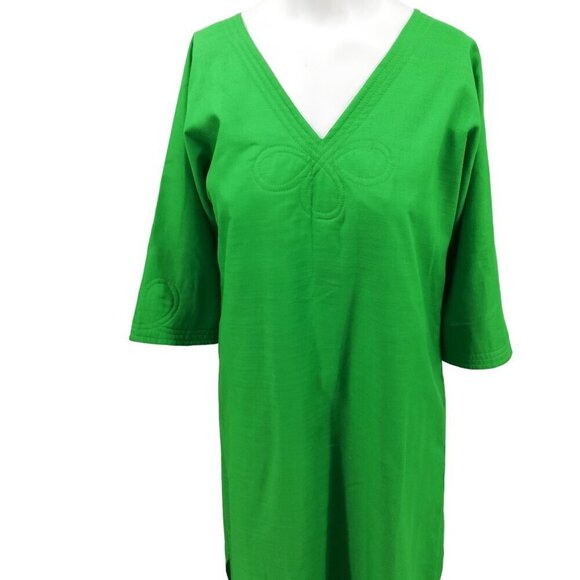 Vintage Two Potato Maxi Kaftan Dress Size S? Green Embroidered Boho 70s Pullover - Picture 10 of 11